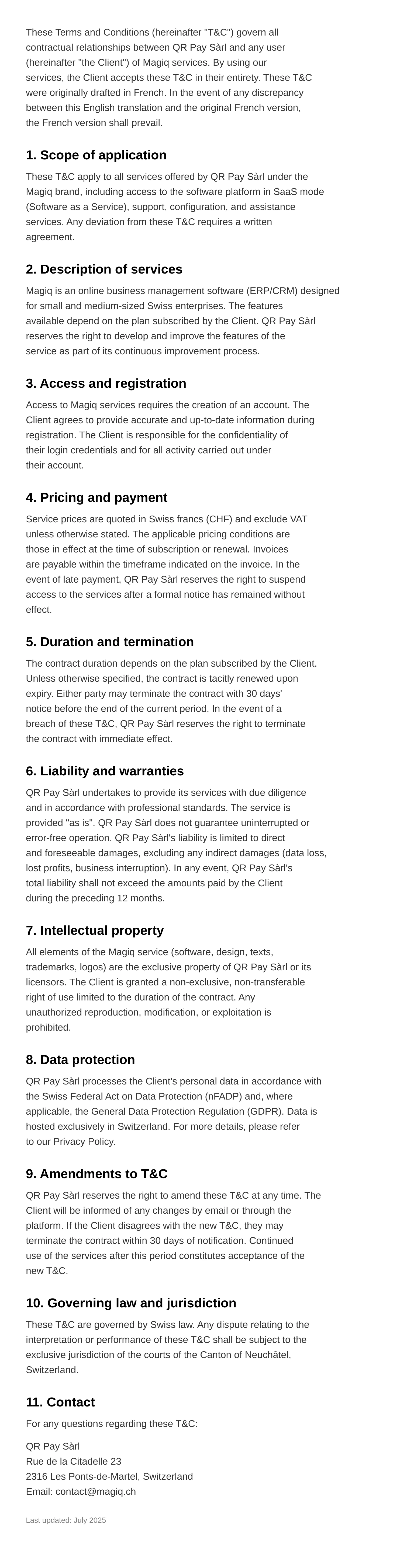 Terms and Conditions
