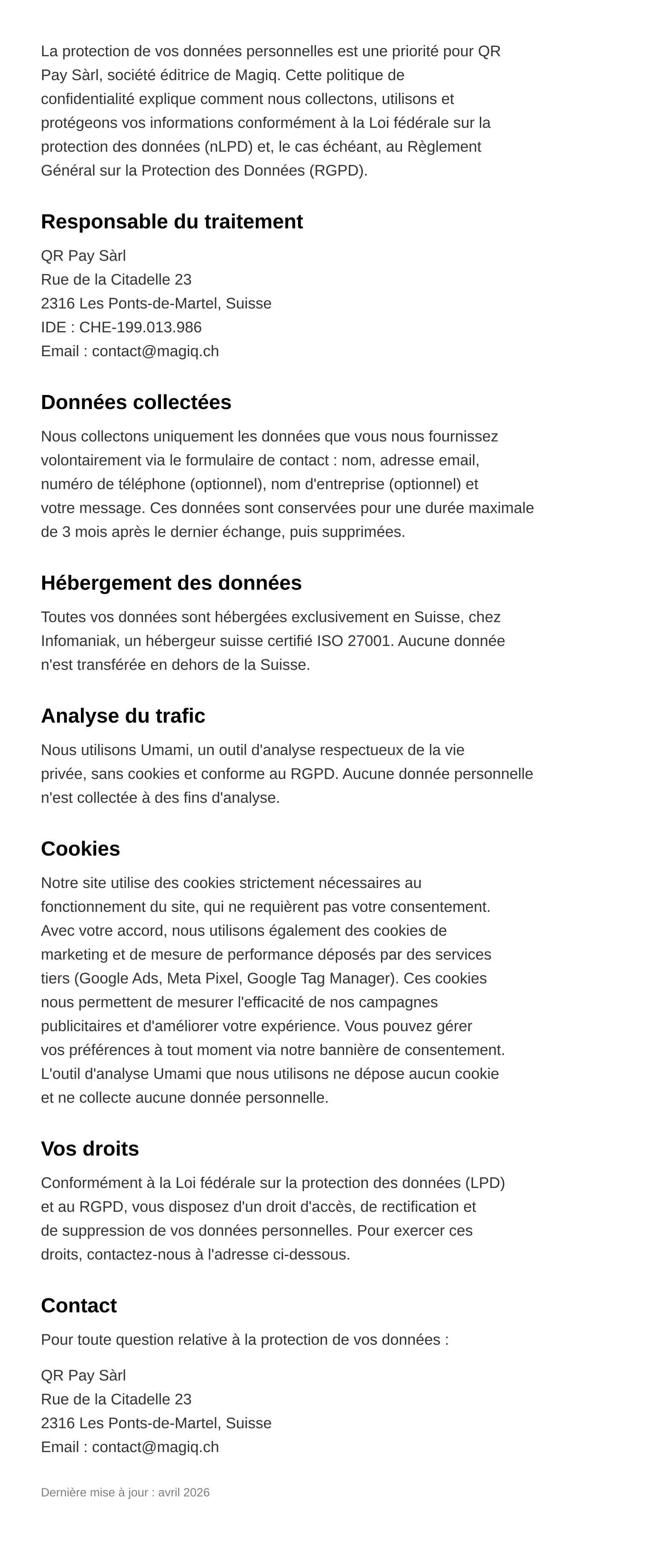 Politique de confidentialité